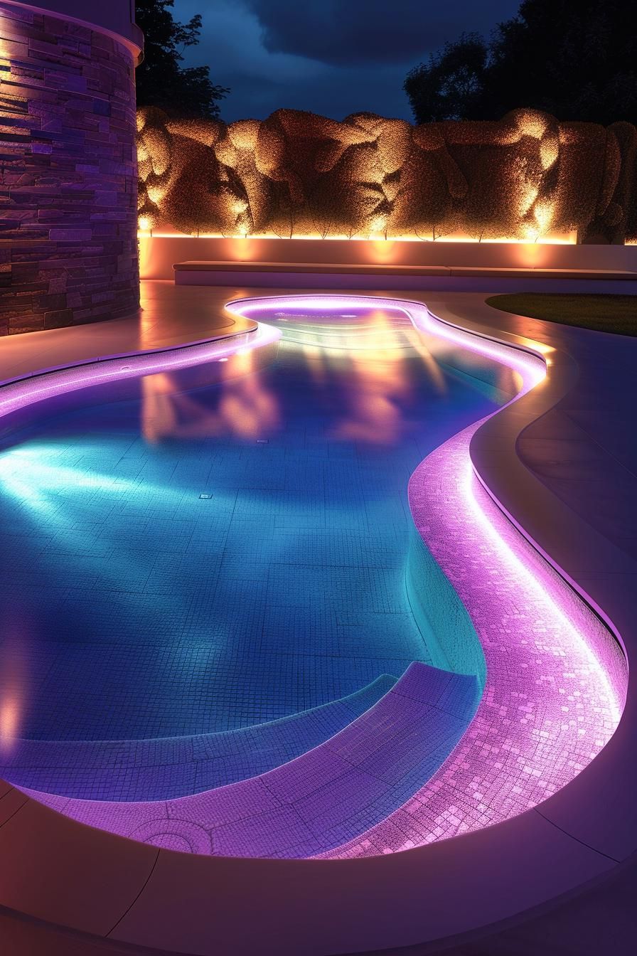 15 Modern Pool Designs Transforming Your Backyard 20 7. Innovative LED Abstract Poolyards-1