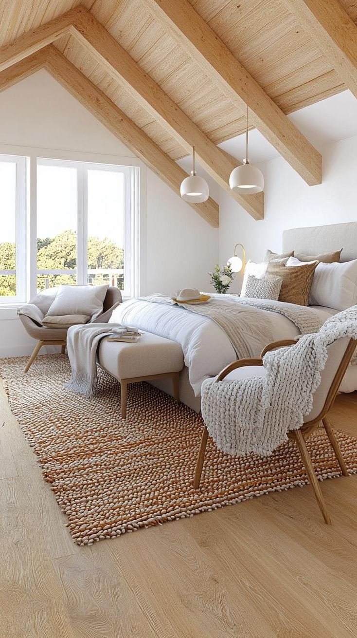 20 Gorgeous Loft Bedroom Ideas To Copy 11 3. Scandinavian Loft Style with Cozy Vibes-1