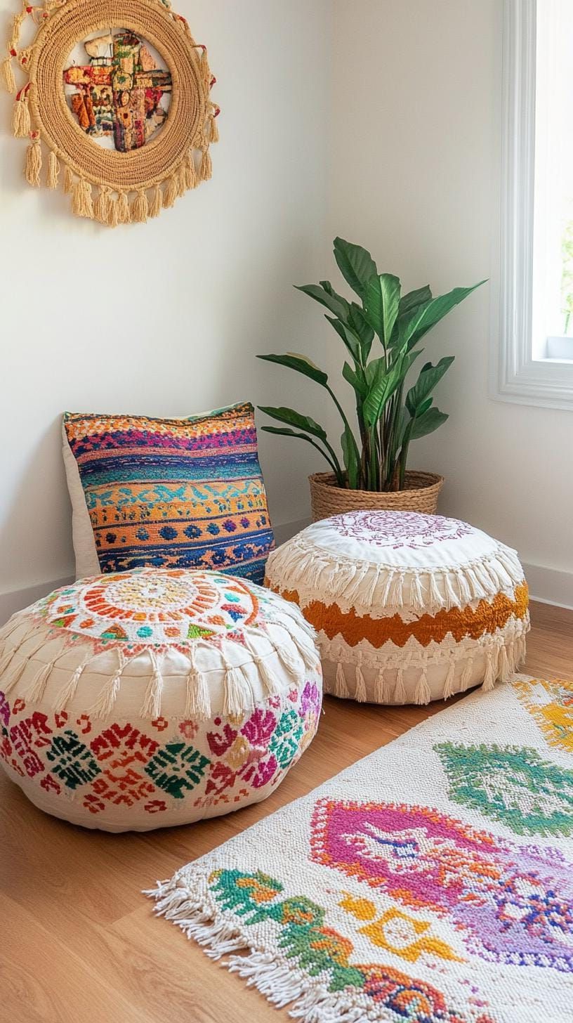 15 Unique Boho Bedroom Decor Ideas You Need To See 32 11. Cozy Floor Cushion Seating Area-1