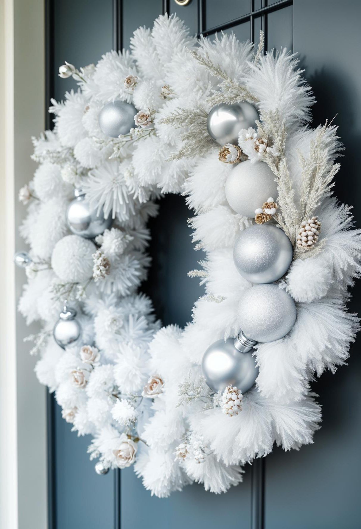 20 Magnificent White Christmas Decor Ideas 5 2. Festive White Wreath Inspiration-0