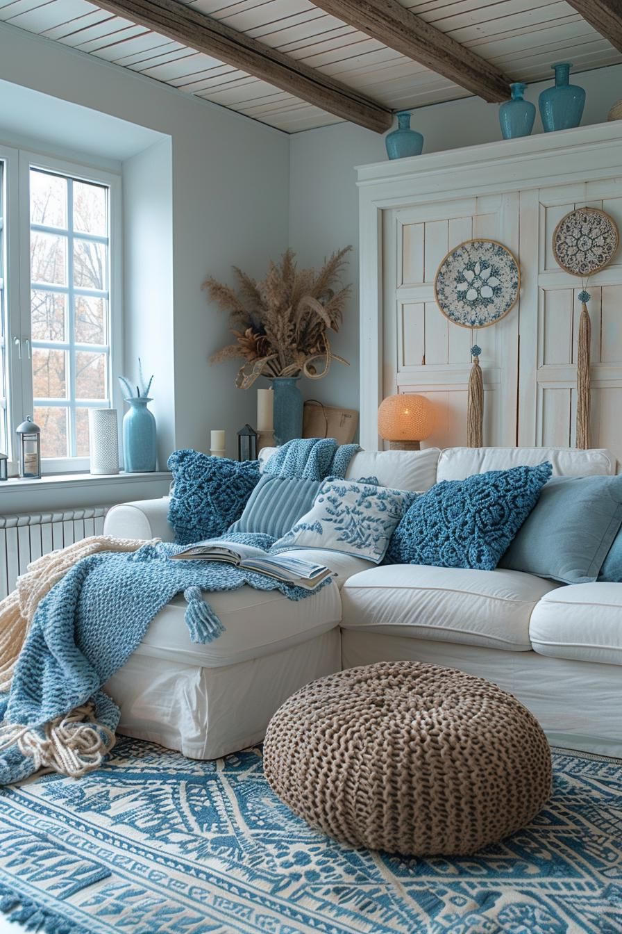 15 Stunning Boho Coastal Living Room Ideas for a Beachy Home 43 15. Dreamcatcher Delights: Boho Coastal Edition-1