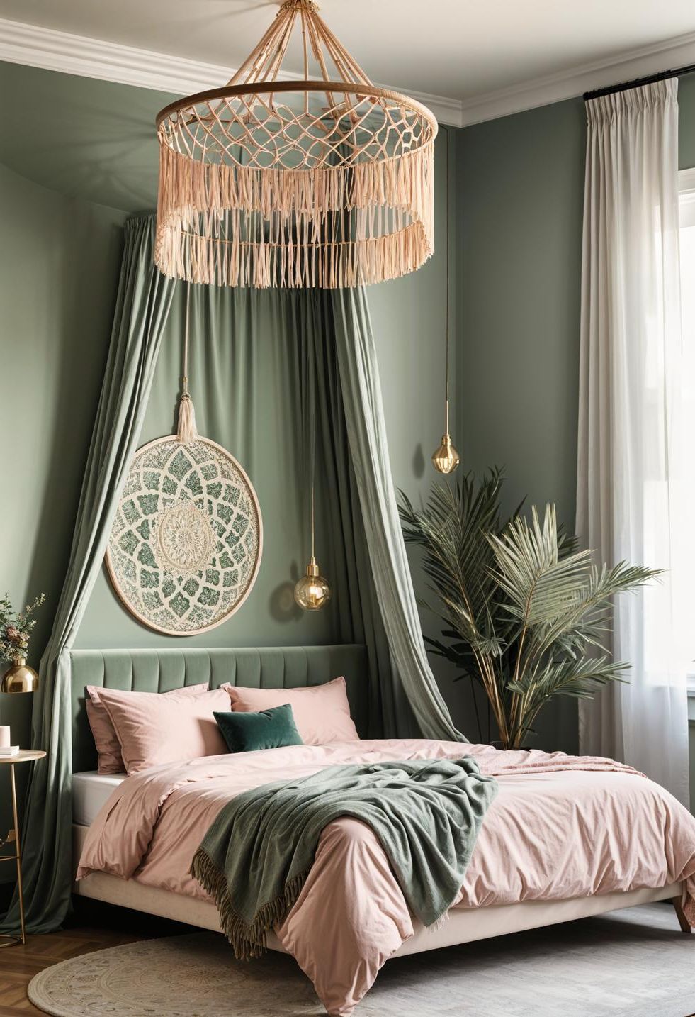 2. Boho Sage Green Blush Decor-3