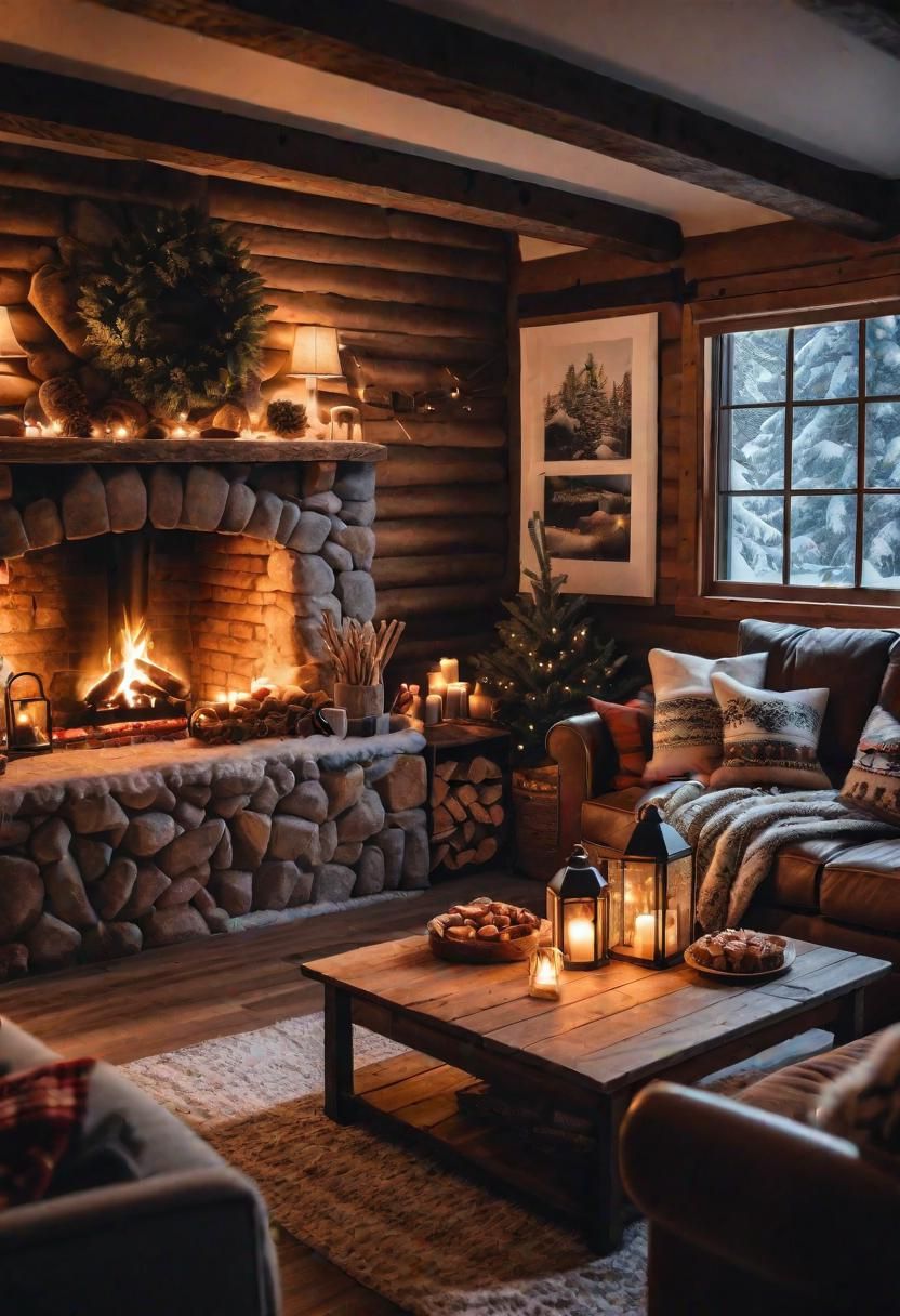 45 Warm & Inviting Cozy Living Room Ideas for Ultimate Relaxation 35 33. Winter Cabin Vibe-0