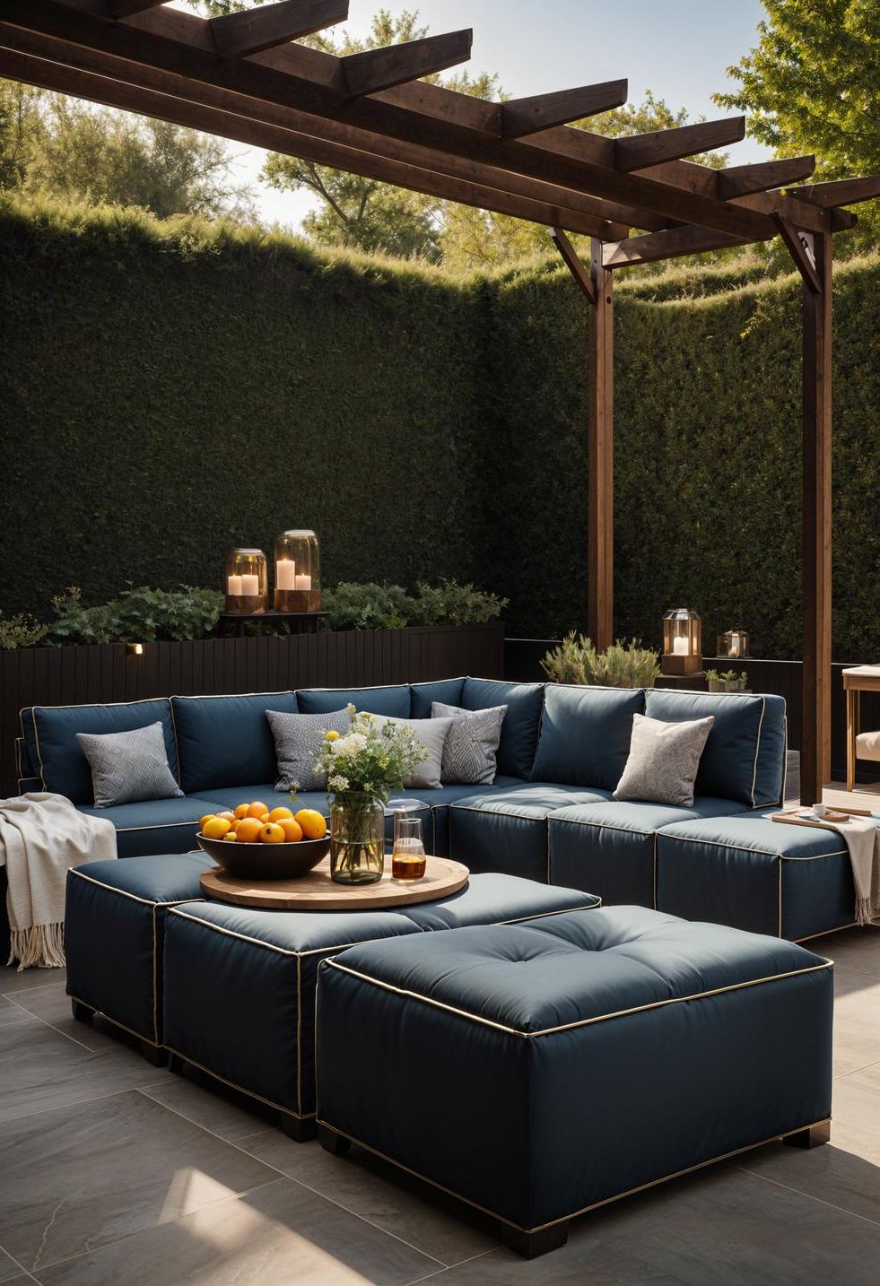 19 Trendy Patio Furniture Ideas for Chic Outdoor Spaces 27 15. Hidden Storage Outdoor Ottomans-1