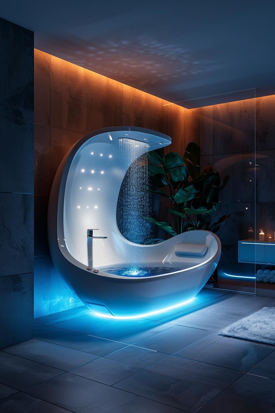 23 Dream Bathrooms to Inspire Your Creative Genius 13 7. Pod-Style Futuristic Bathroom Spotlight-0