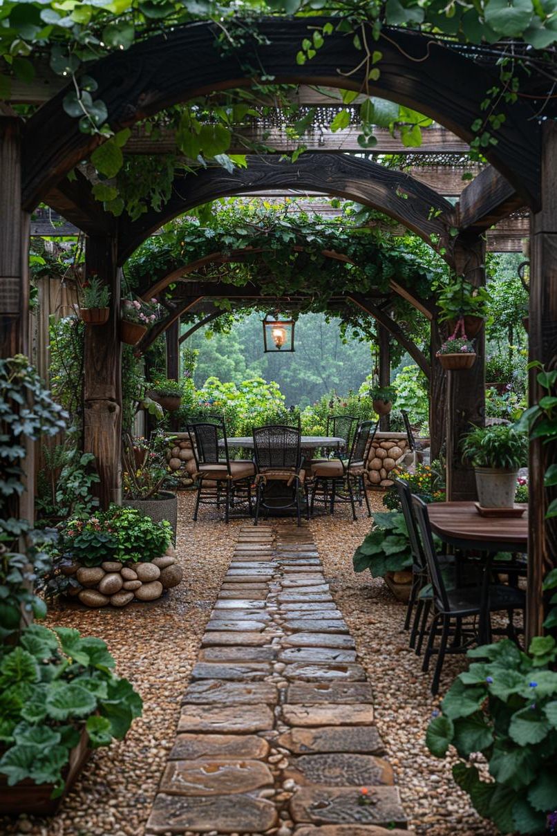 21 Small Flagstone Patio Ideas You’ll Love 12 4. Secret oasis with elegant decor-0