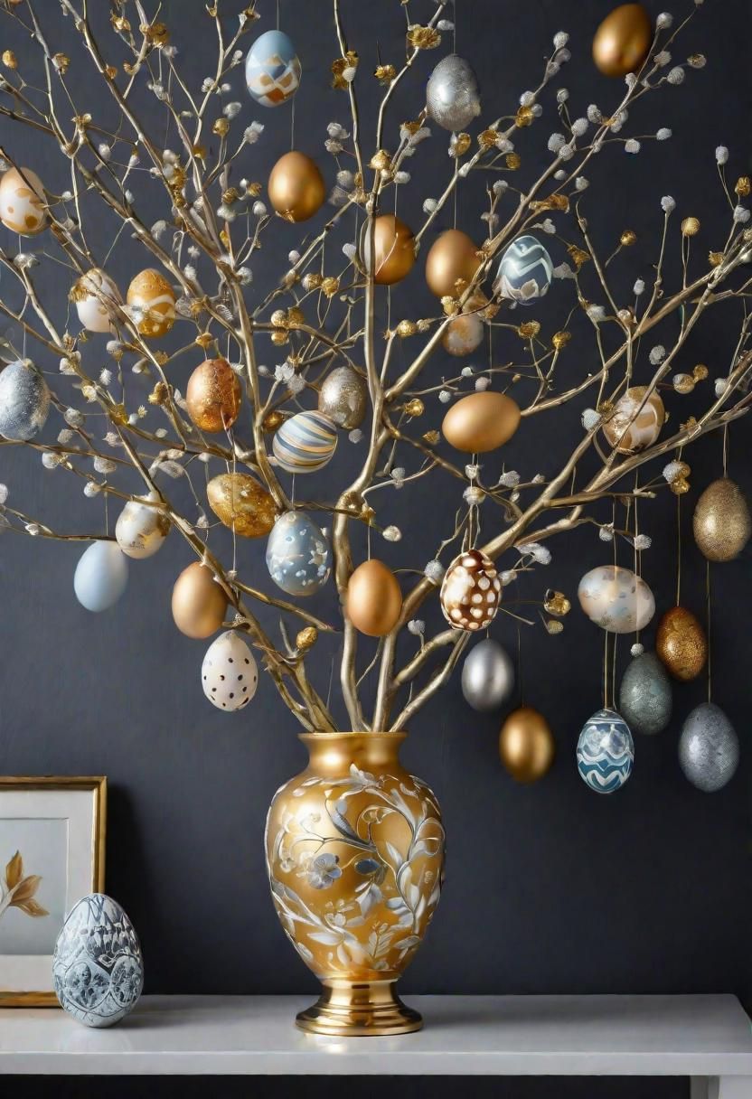 25 Enchanting Easter Decorations for Your Home: Creative Touches 25 15. Hand-painted Egg Tree Decor-1