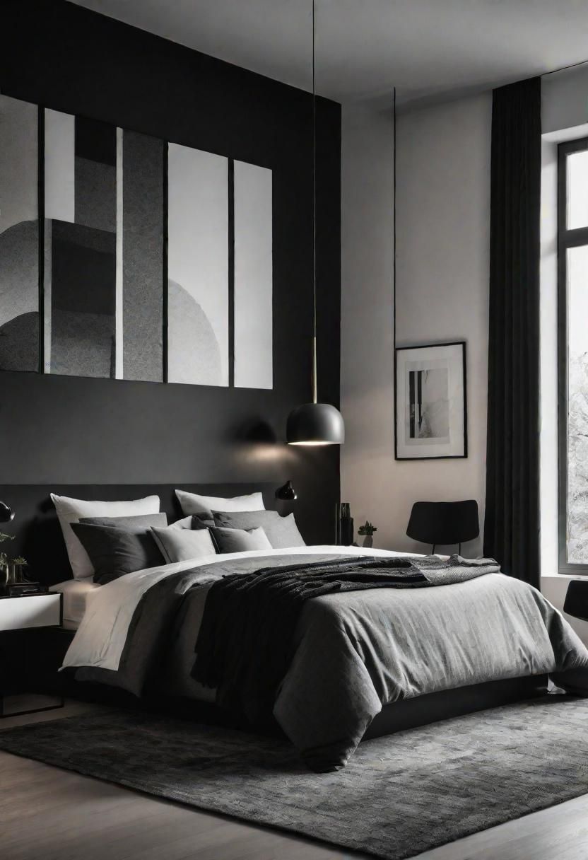 45 Black and White Bedroom Ideas for Timeless Elegance 38 36. Two-Tone Bedroom Textures-0
