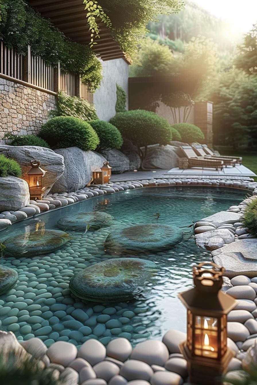 21 Stunning Small Pool Design Ideas For Tiny Backyards 22 8. Zen Garden Pool Oasis-1