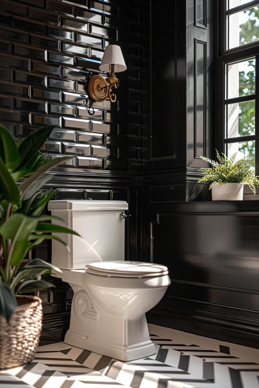 16. Elegant Herringbone Tiles Bathroom-1