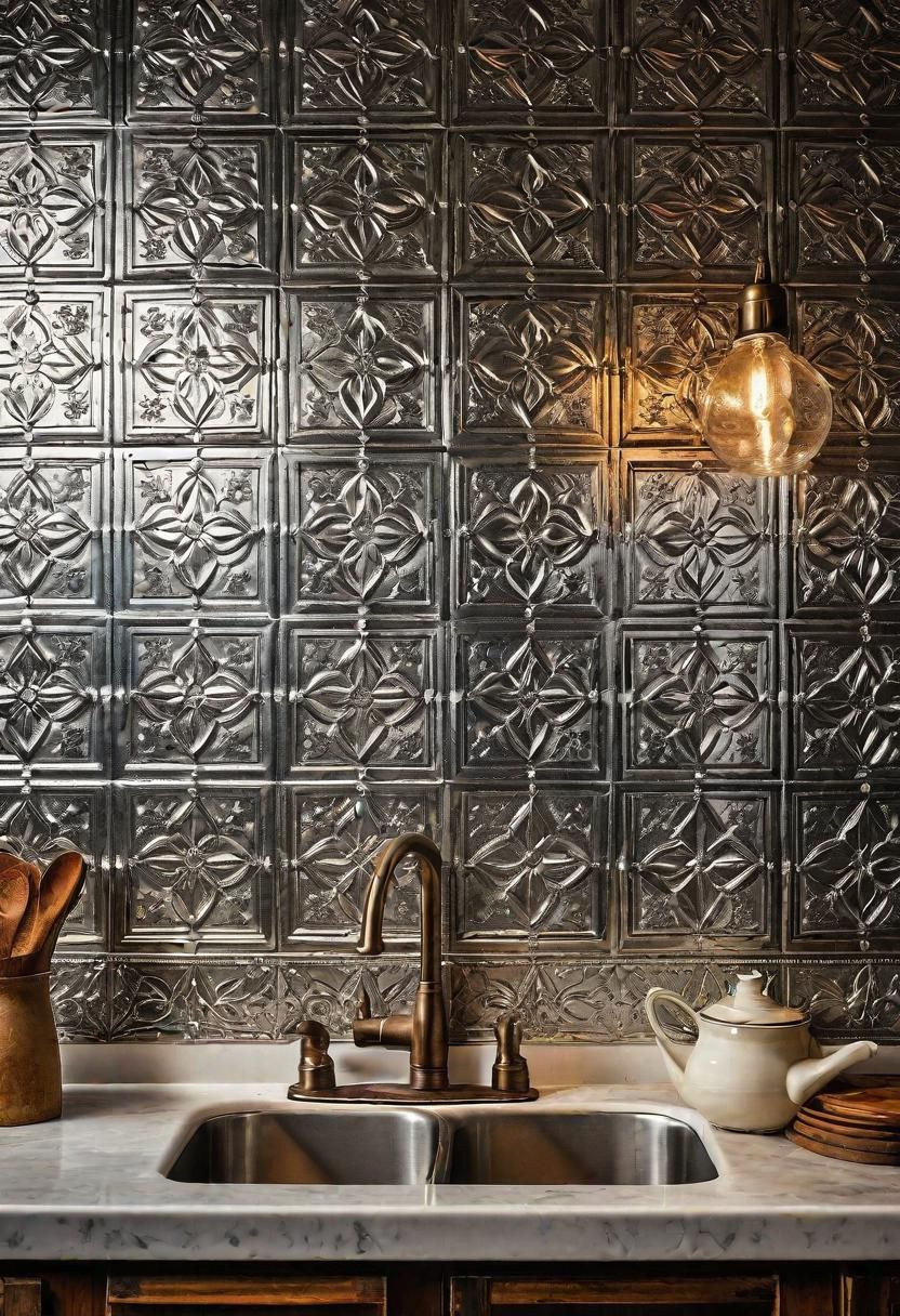 35 Stunning Kitchen Backsplash Ideas: Creative and Eye-Catching Designs 16 9. Vintage Tin Backsplash Tiles-0