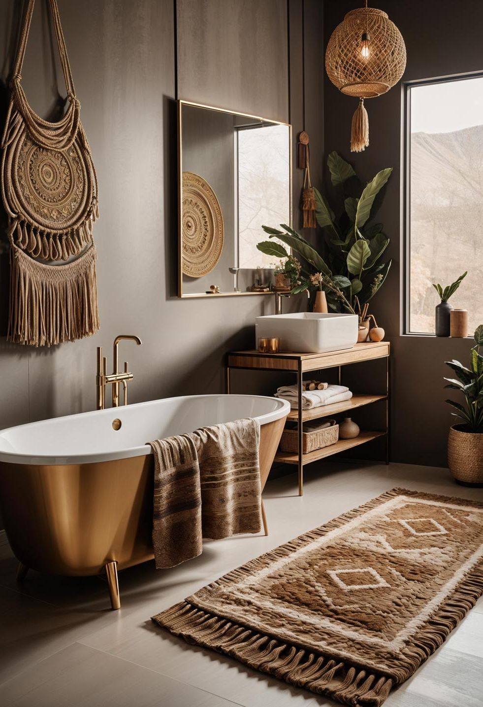 13. Boho Luxe Bathroom Decor-1