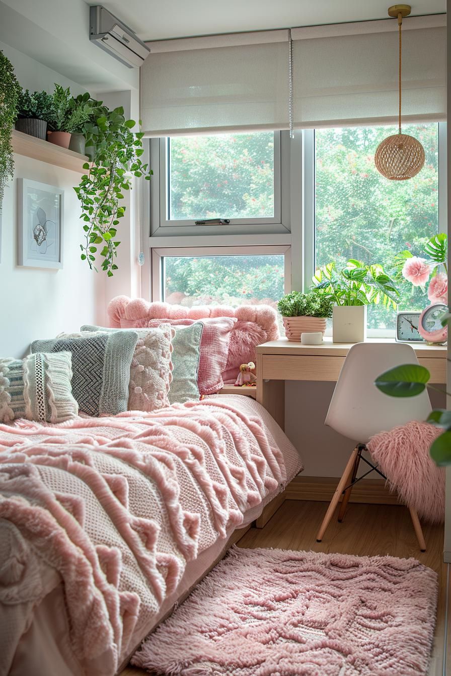 5. Pretty in Pink Dorm Decor-1