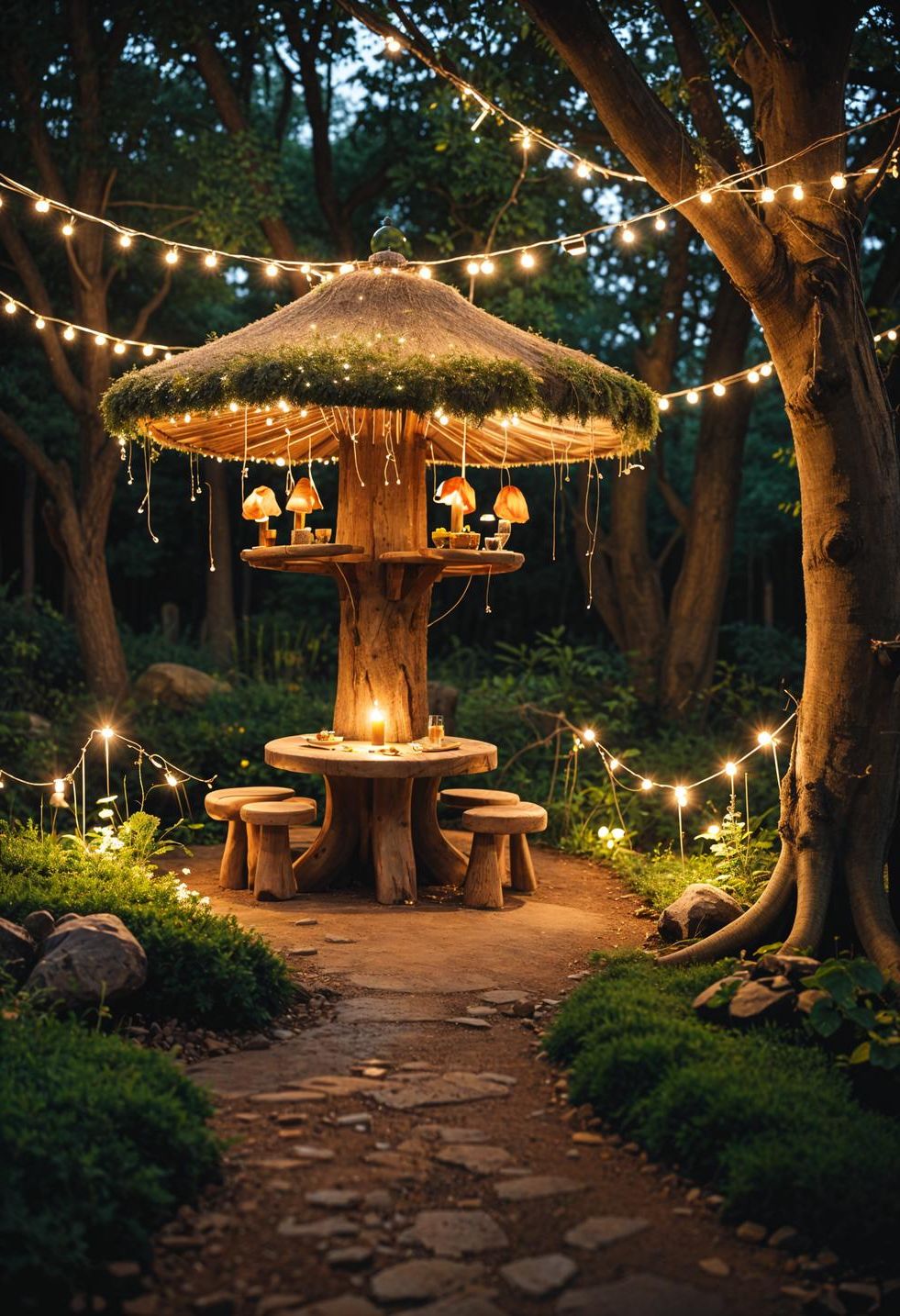 25 Stunning Small Garden Layout Ideas 49 22. Enchanting Toadstool Garden Retreat-0