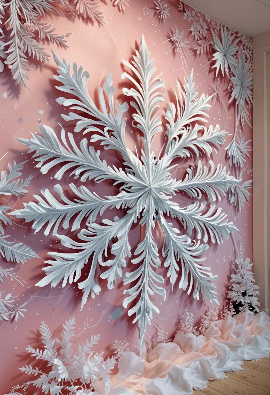 15 Modern Christmas Decor Ideas For 2025 17 6. Whimsical Snowflake Wall Art Ideas-1