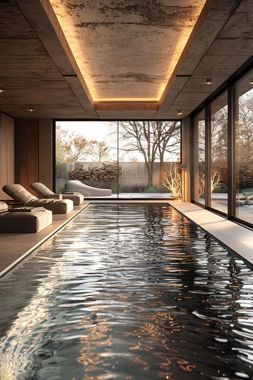 15 Modern Pool Designs Transforming Your Backyard 30 11. Glass-Walled Indoor-Outdoor Pool Concept-1