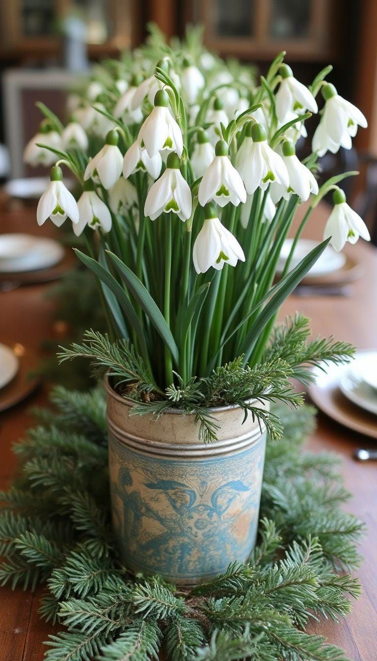 15 New Winter Floral Arrangements For Stunning Centerpieces 33 11. Tea Tin Winter Arrangements-2