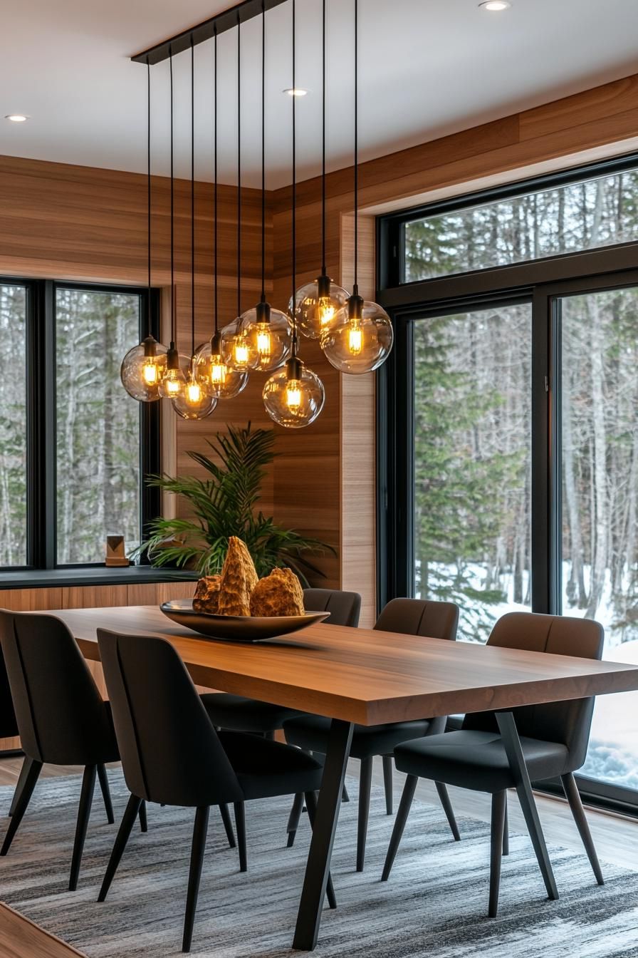 23 Stunning Mid-Century Modern Dining Tables You’ll Adore 60 22. Modern Lighting for Dining Ambiance-1