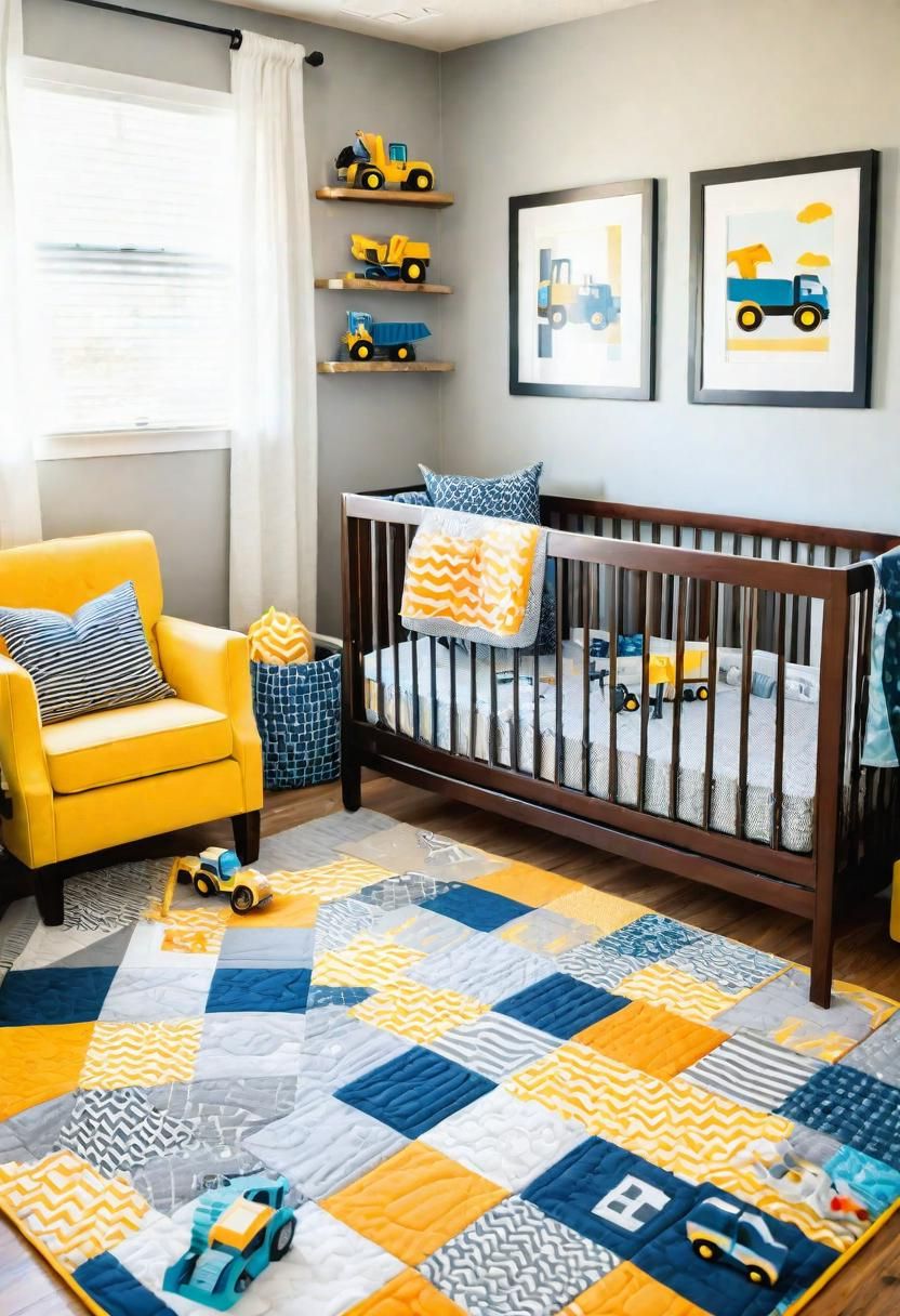 28 Charming Baby Boy Nursery Ideas: Creative Themes and Decor for Your Little Man 15 13. Truck & Building Block Theme-0