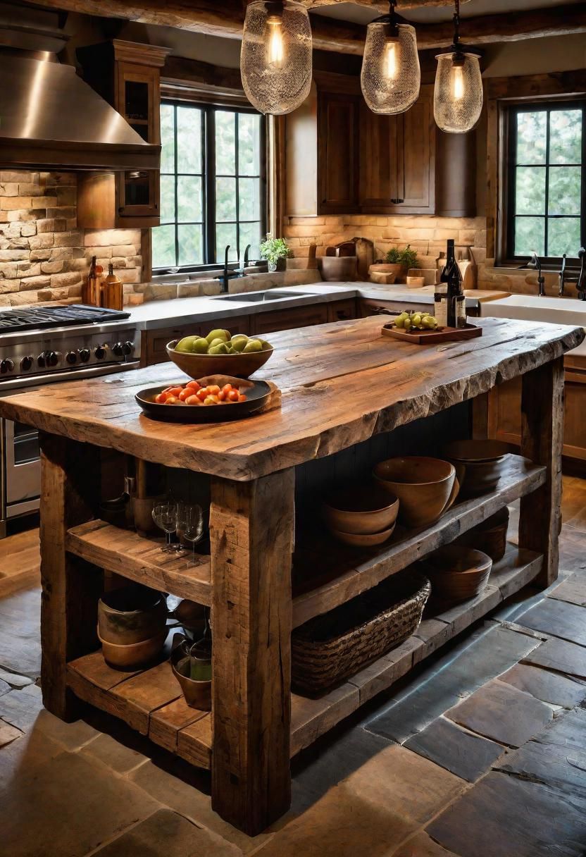 5. Rustic Wood & Stone Island-1