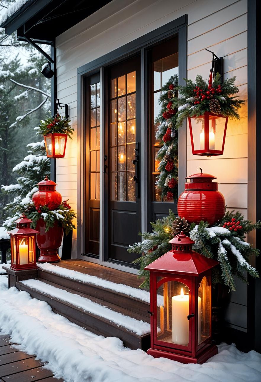 10. Festive Porch: Red Lanterns, White Candles-2