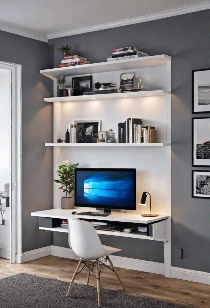 21 Elegant Built-In Shelves Ideas for the Living Room 20 15. Pull-Out Desk Built-Ins-0
