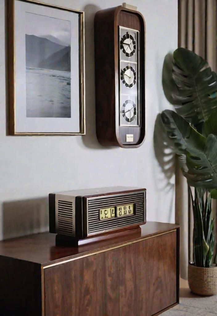 27 Beautiful Mid Century Modern Living Rooms 30 25. Retro Flip Clock: Bringing Vintage Charm-0