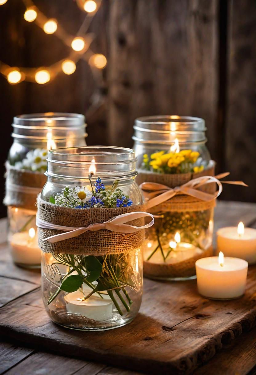 6. Burlap & Lace Mason Jars-0