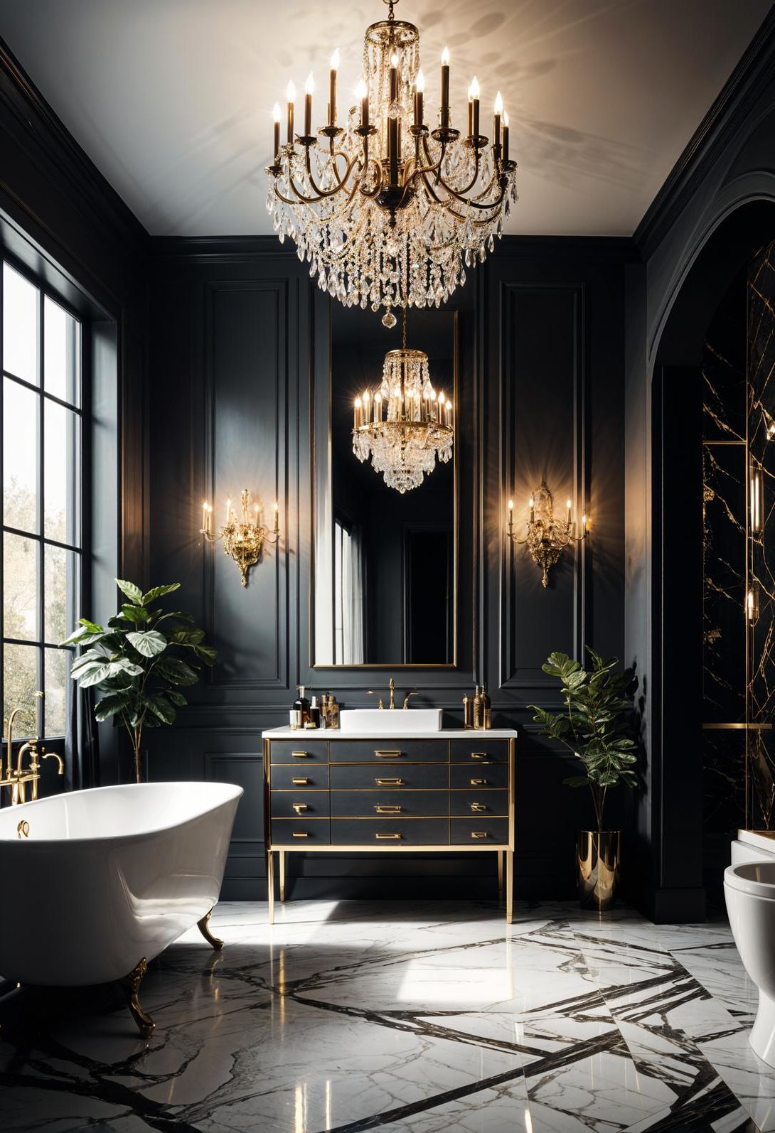 12. Unexpected Bathroom Chandeliers-1