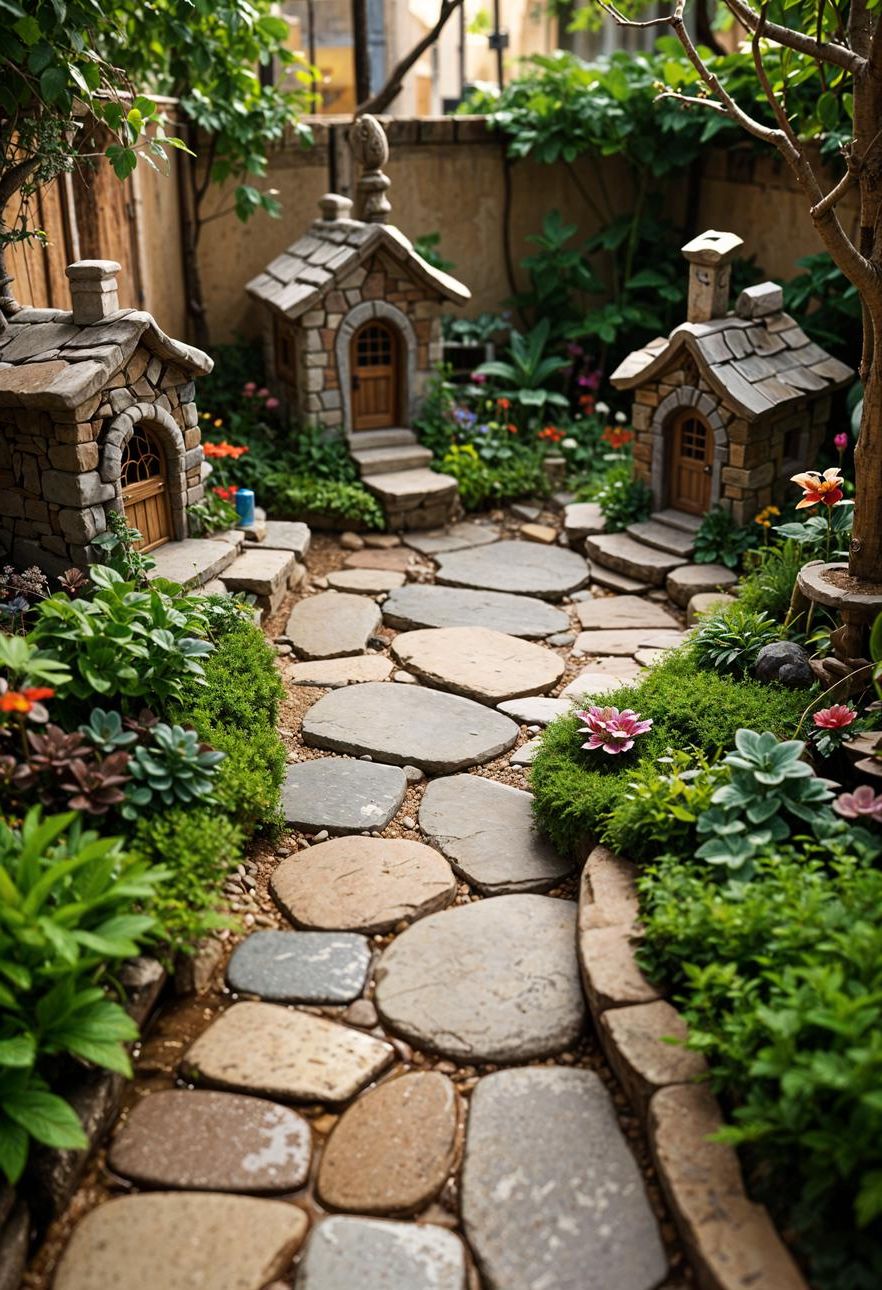 21 Small Flagstone Patio Ideas You’ll Love 30 10. Enchanting Fairy Garden Landscapes-1