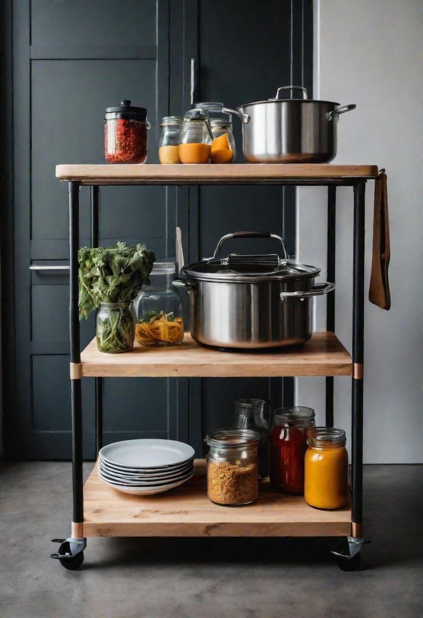 39 Clever Small Kitchen Ideas: Maximize Your Space with Stylish and Functional Designs 7 5. Rolling Island Cart: Kitchen Essential-0