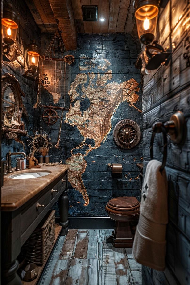 14. Pirate-Themed Coastal Kids' Bathroom-0