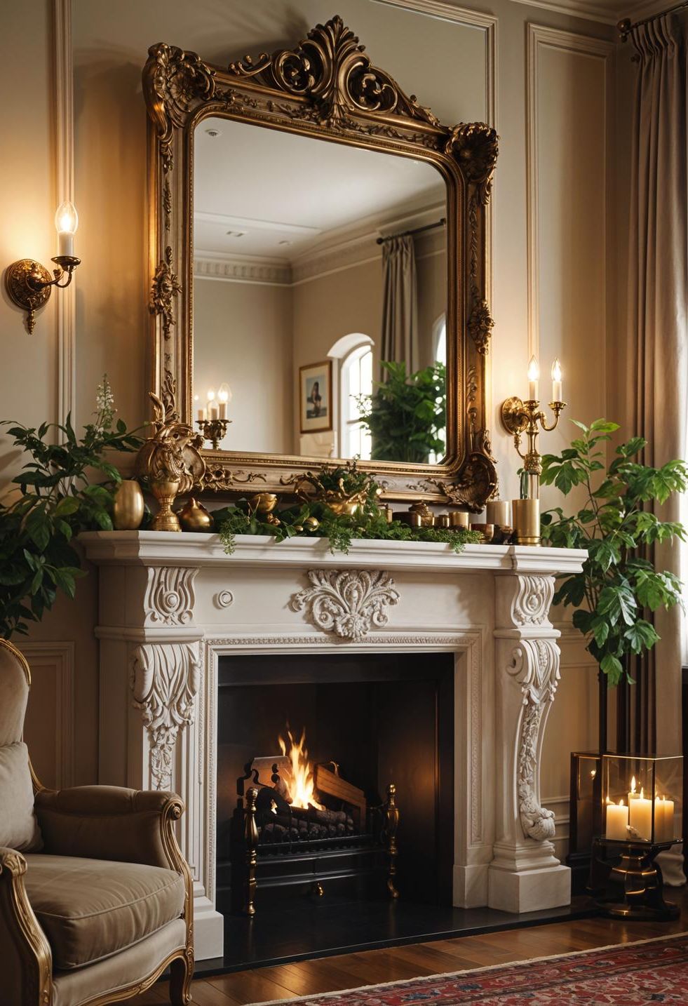 4. Festive Mirrors Enhance Mantels-1