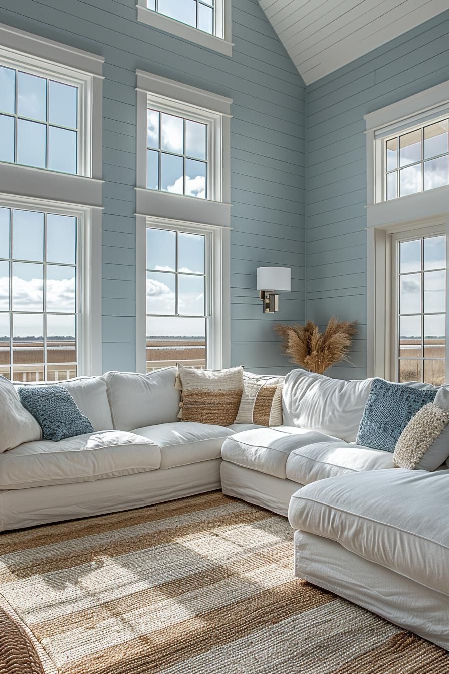 15 Aesthetic Modern Coastal Living Room Ideas 17 6. Coastal Textured Living Room Ideas-0