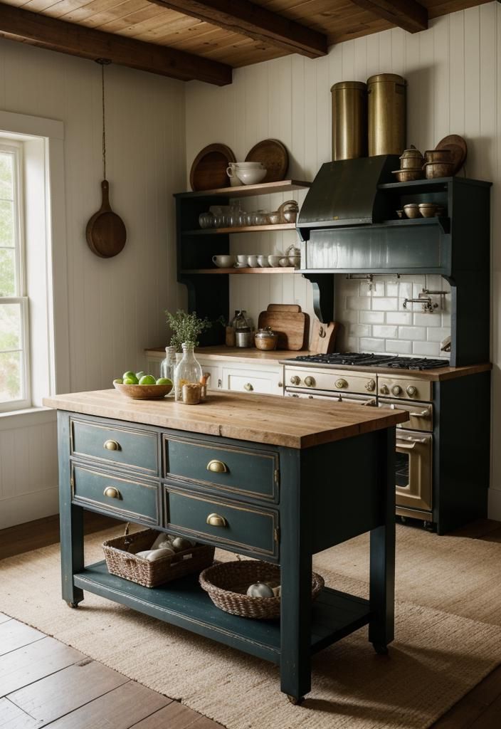 3. Vintage Farmhouse Island Design-1