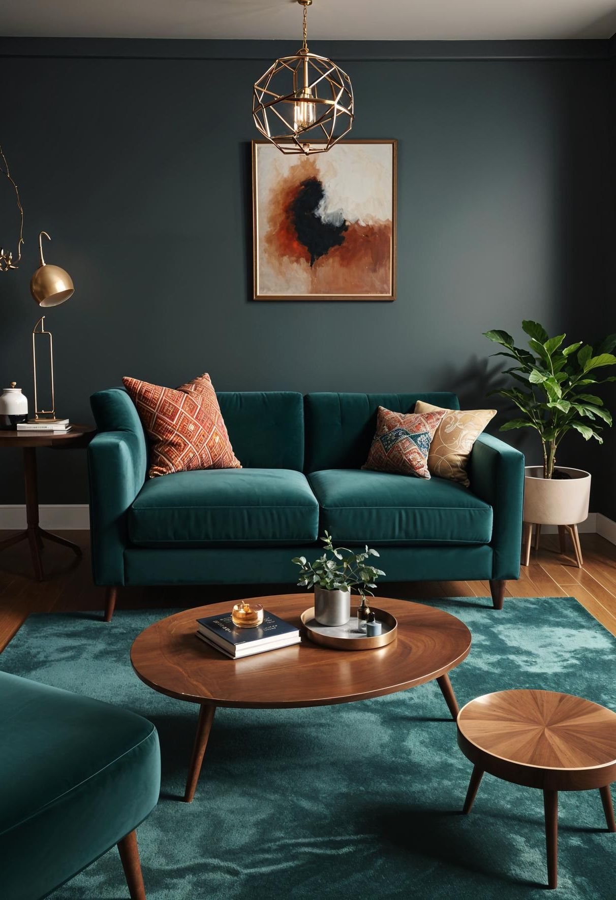 15 Best Moody Mid Century Modern Living Room Ideas 13 3. Stylish Mid Century Living Room-2