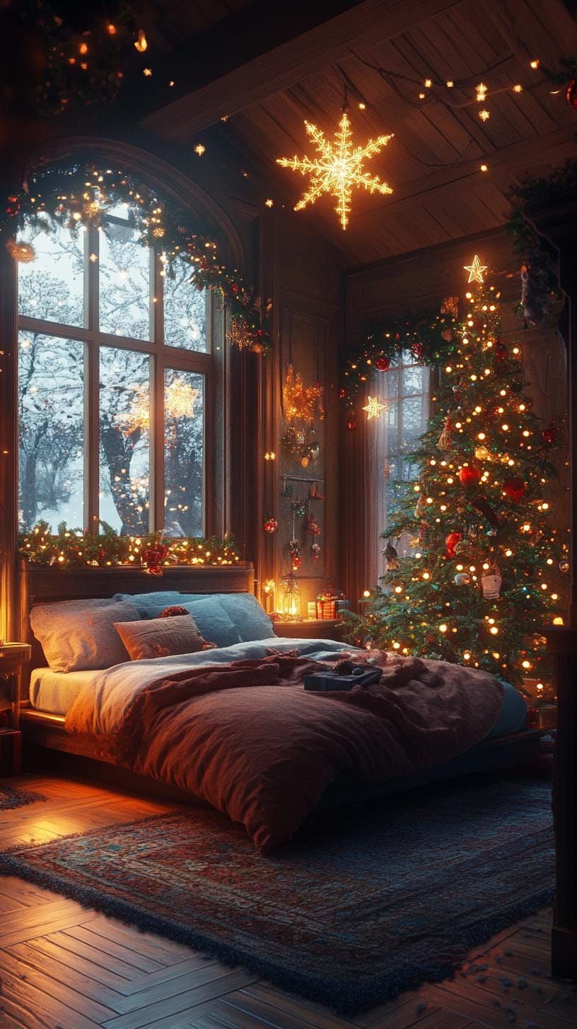 21 Magical Christmas Decor Inspiration for a Cozy Home 19 8. Festive Bedroom Decor Ideas-0