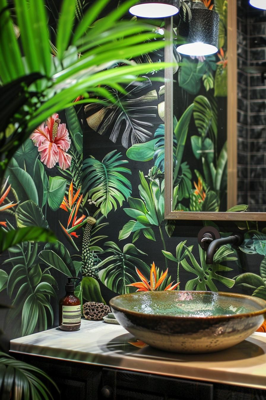 5. Lush Bathroom Wallpaper Selections-1