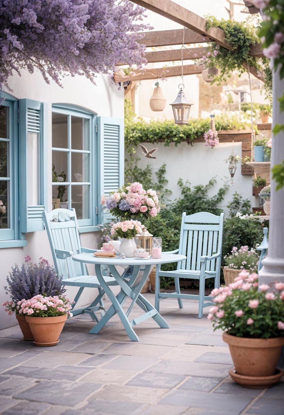 19 Unique Concrete Patio Ideas You Must See (New) 44 19. Pastel Concrete Patio Inspiration-1