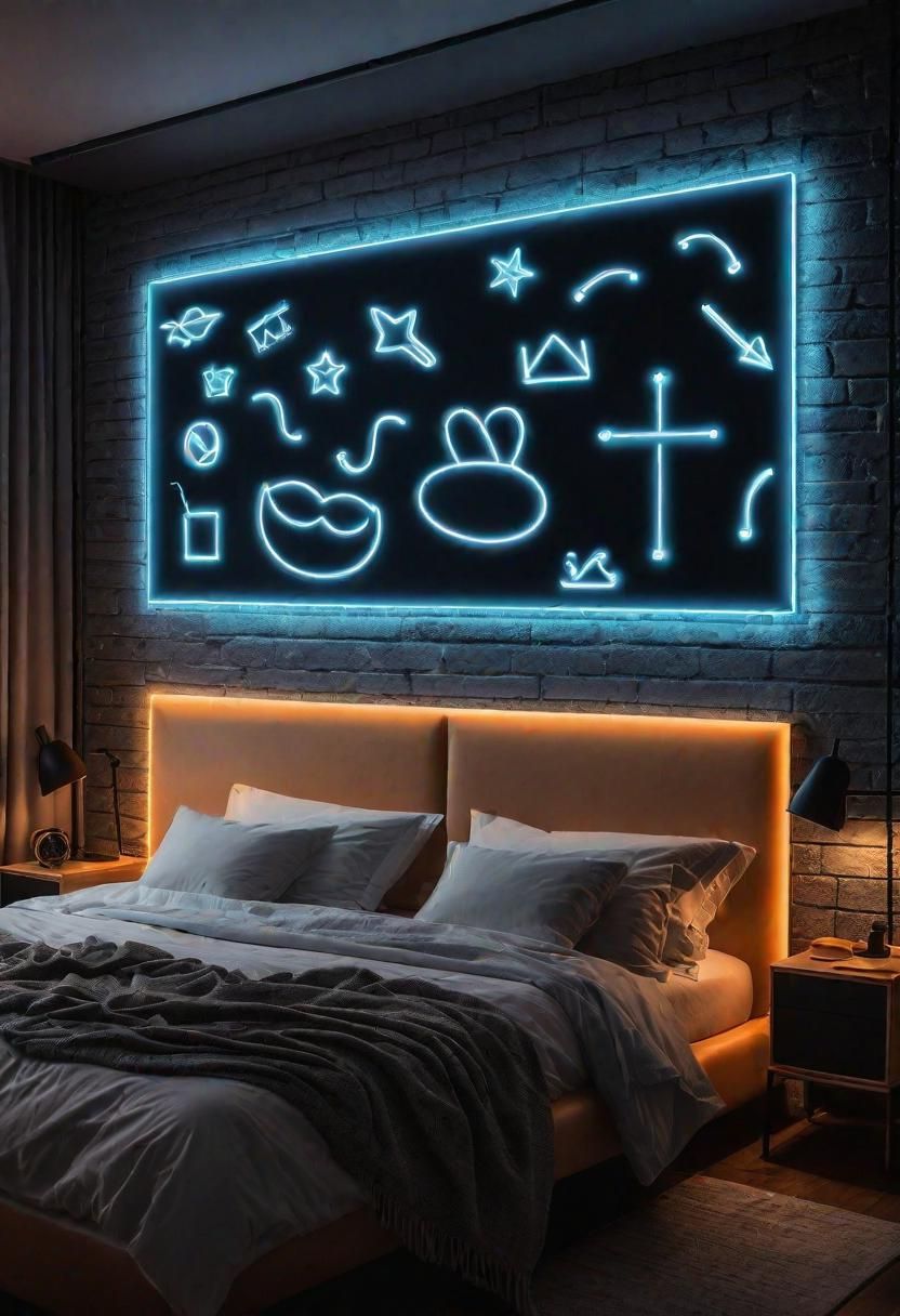 Glow Up Your Bedroom: 33 Chic and Cozy LED Aesthetic Ideas 29 26. LED Message Board Design-0