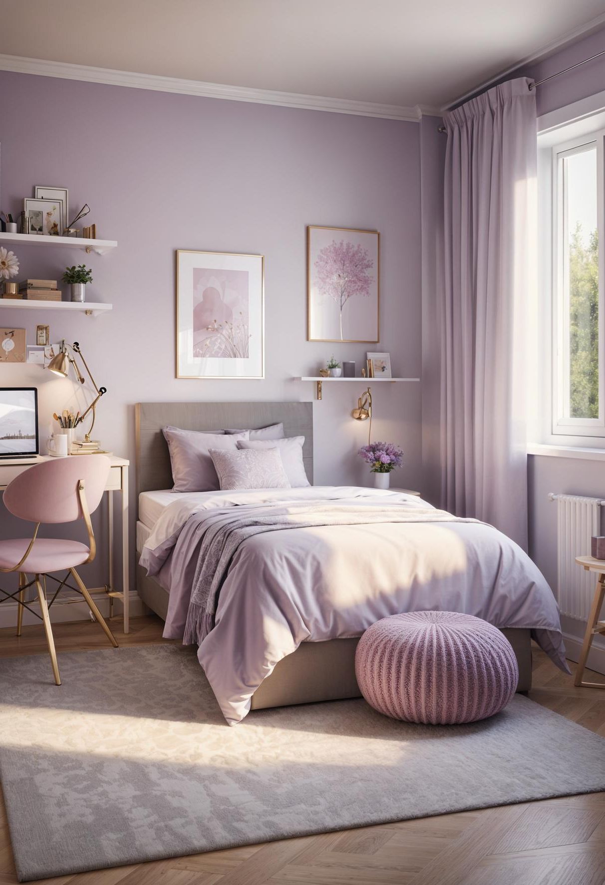 11. Luxe Lavender Dorm Decor-1