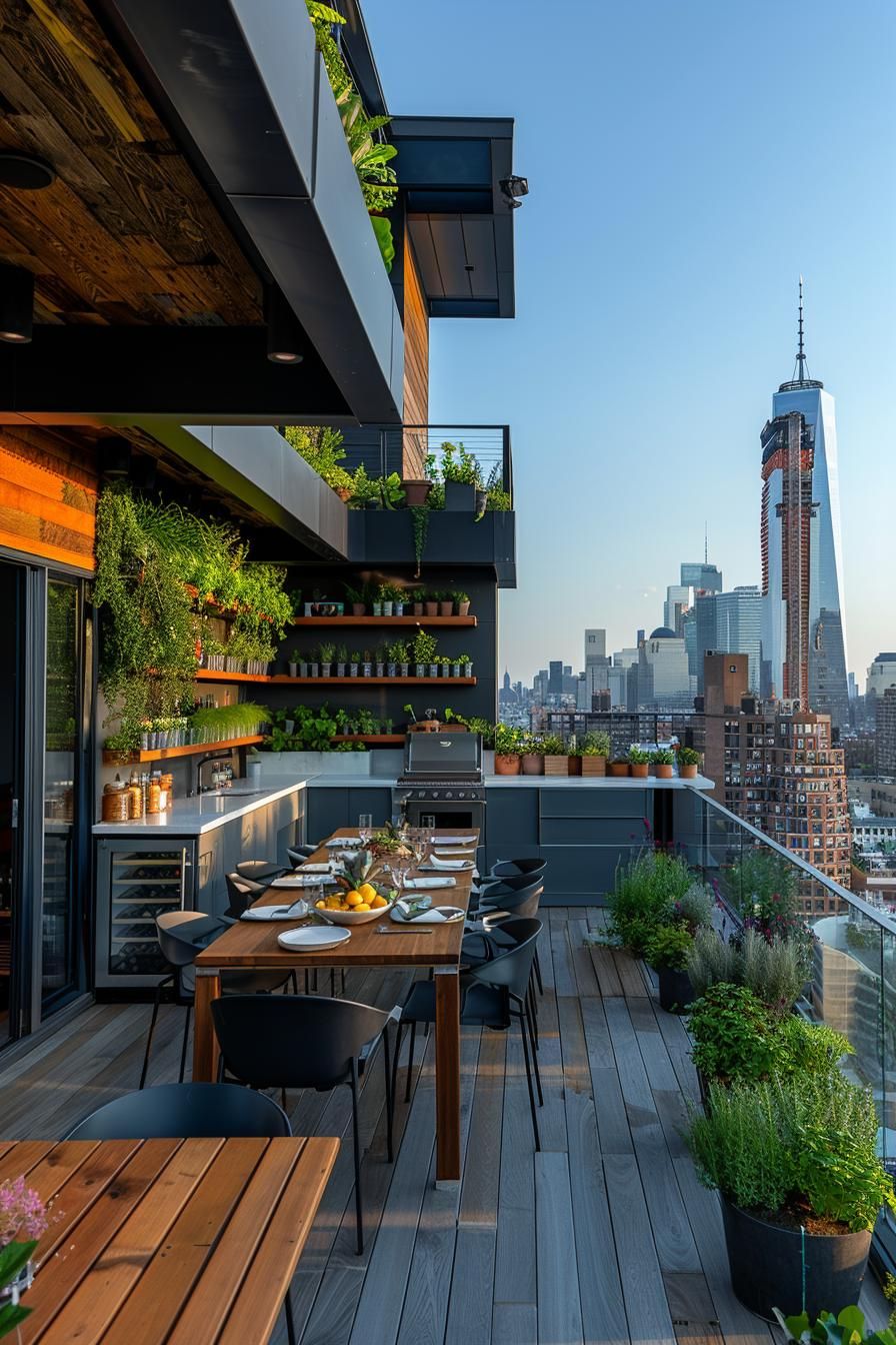 21 Stunning Outdoor Kitchen Patio Ideas (NEW) 13 5. Rooftop Kitchen Oasis-0