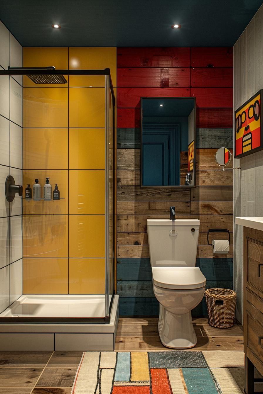 14. Colorful Shiplap Bathroom Inspiration-0