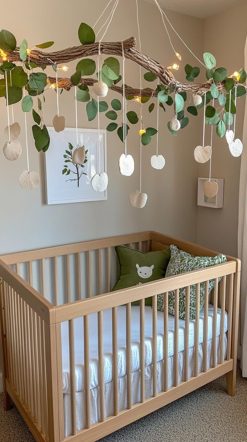 11. Magic Woodland Walk with Tree Branch Mobiles and Leaf Patterns-0