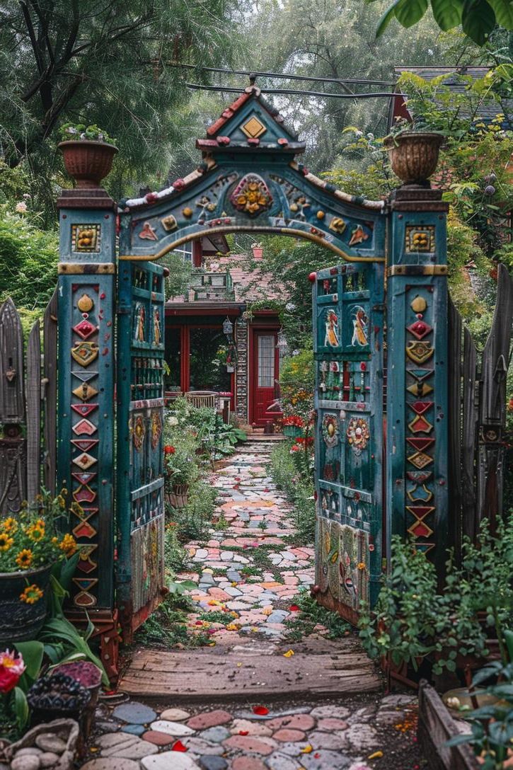 31 Creative Garden Art Ideas for A Stunning Outdoor Oasis 35 25. Upcycled Flea Market Garden Art-0