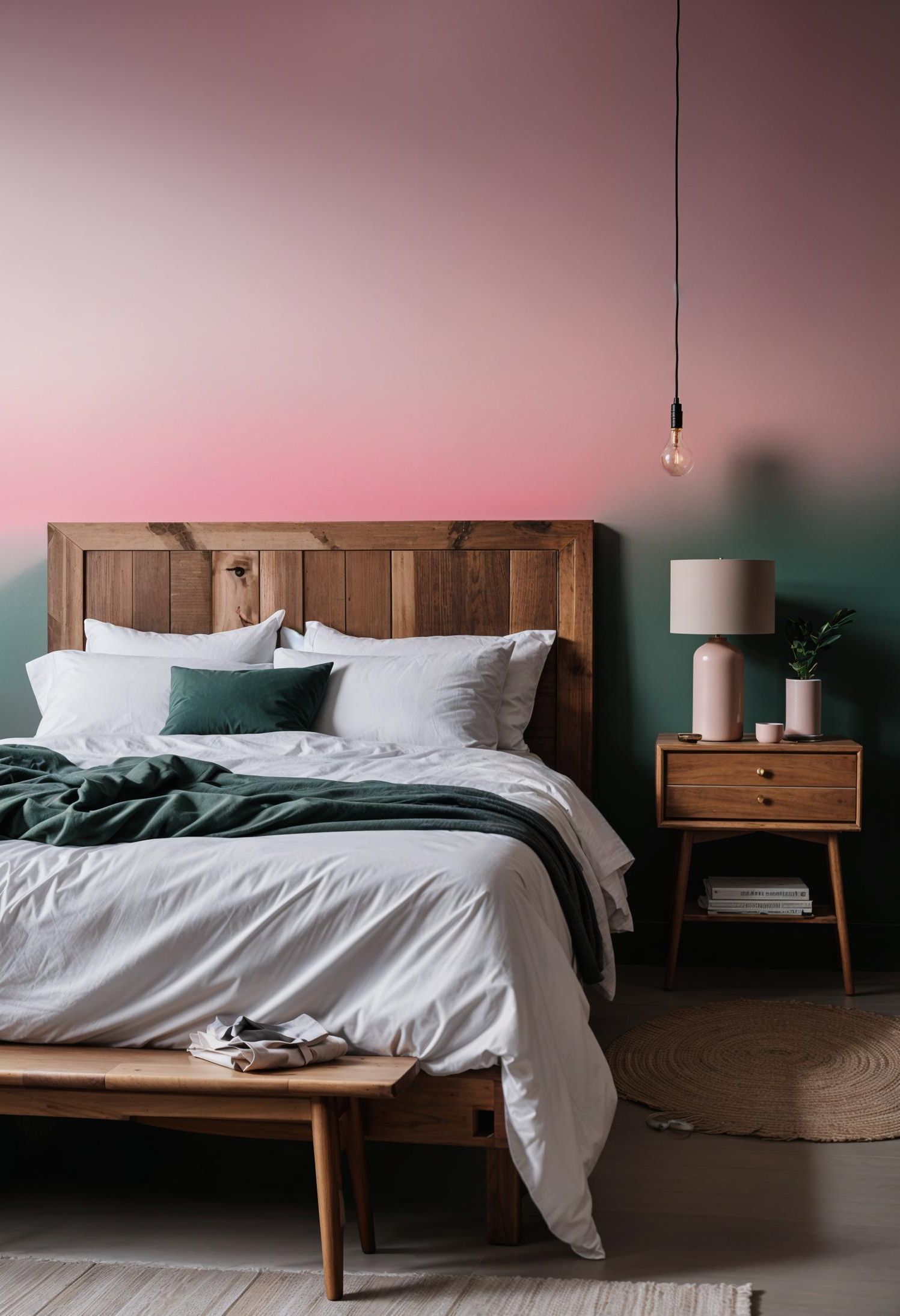 31 Chic Sage Green and Pink Bedroom Inspirations 31 21. Sage to Pink Ombre Paint-0