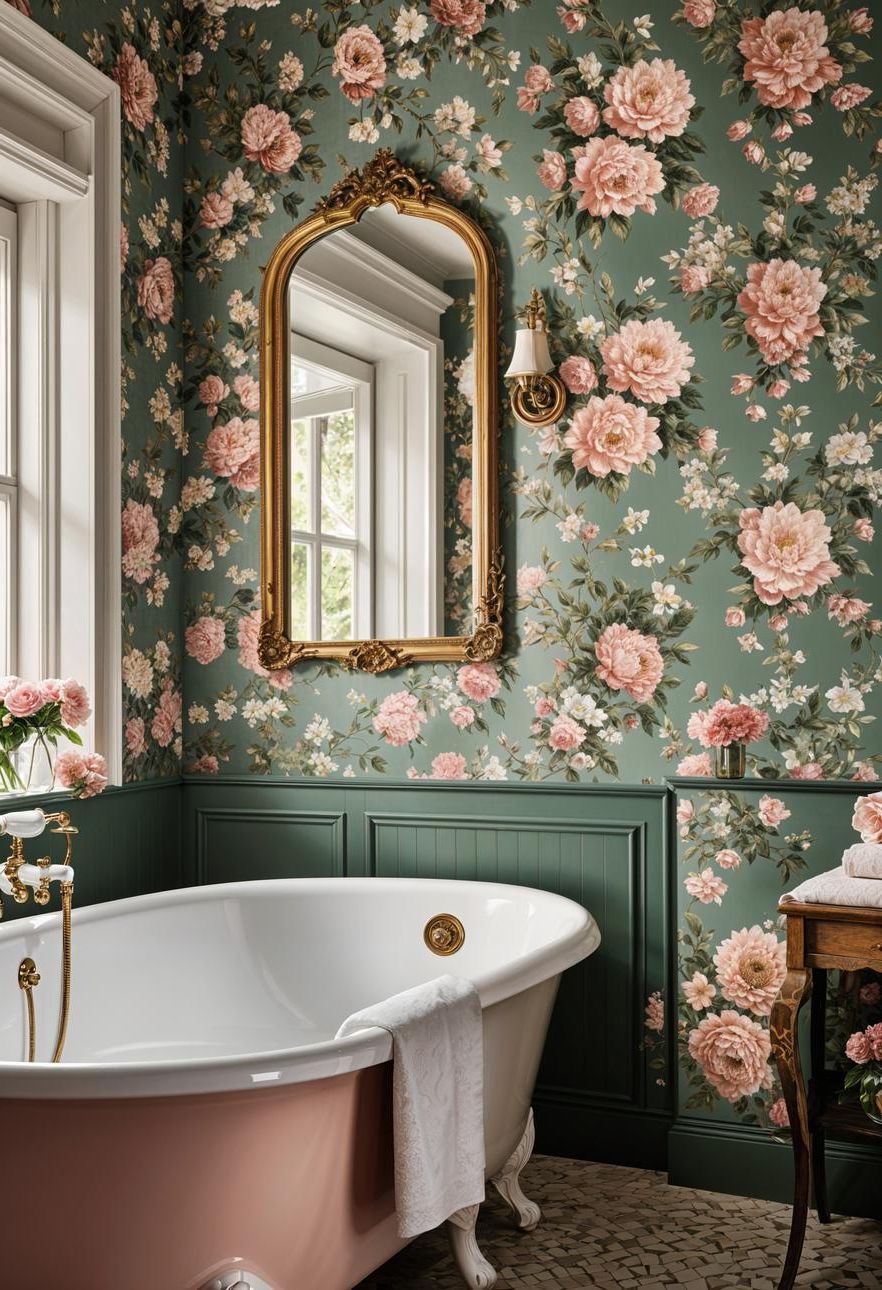 2. Vintage Floral Wallpaper Inspiration-1