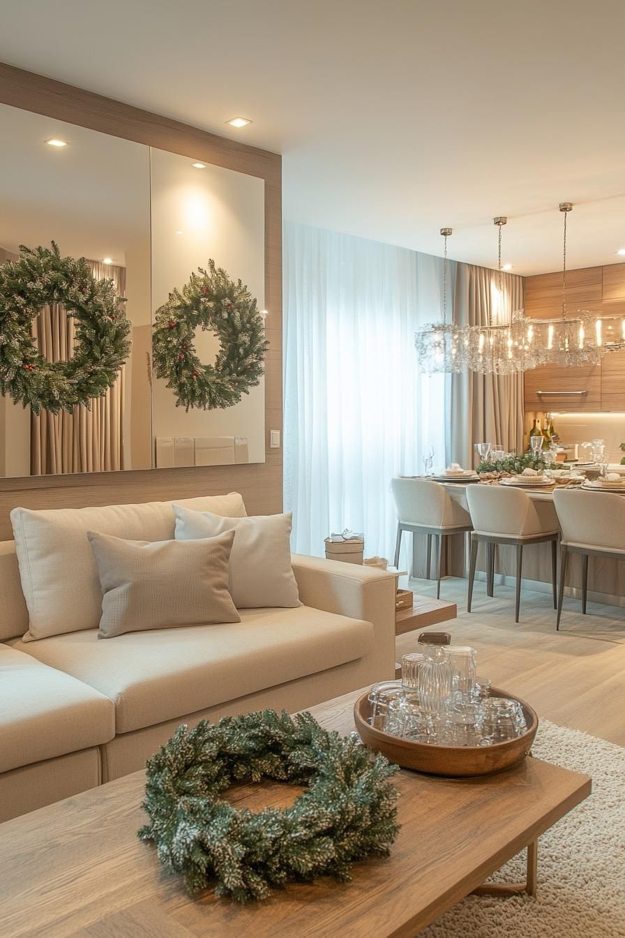 15. Mirrored Wreath Display in Apartments-0