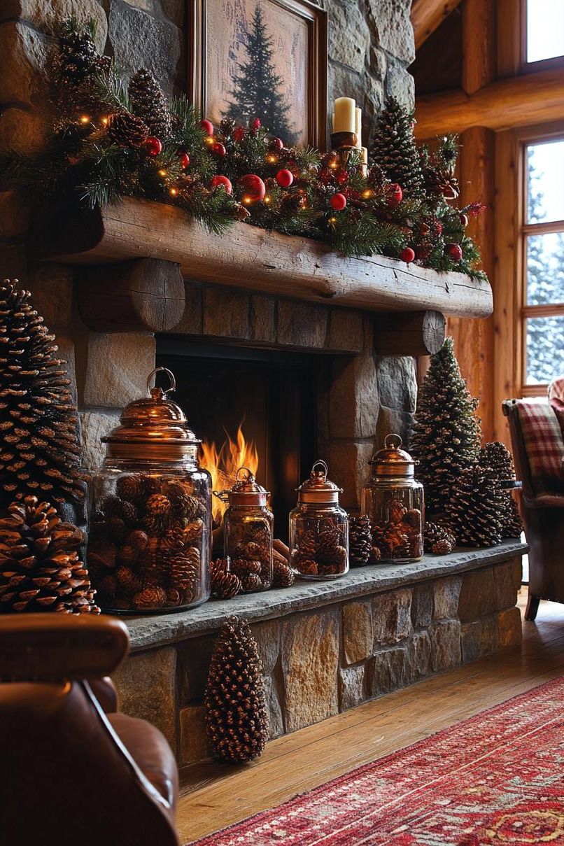 21 Cozy Mountain Lodge Christmas Decor Ideas 26 11. Winter Apothecary Lodge Decor-0
