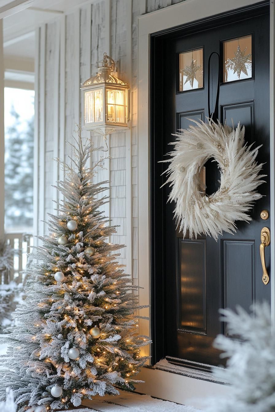 20 Magnificent White Christmas Decor Ideas 31 15. Feather Wreaths & Tree Toppers-0